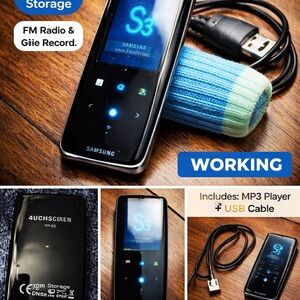 Samsung Sleek Black MP3 Player with USB Connectivity